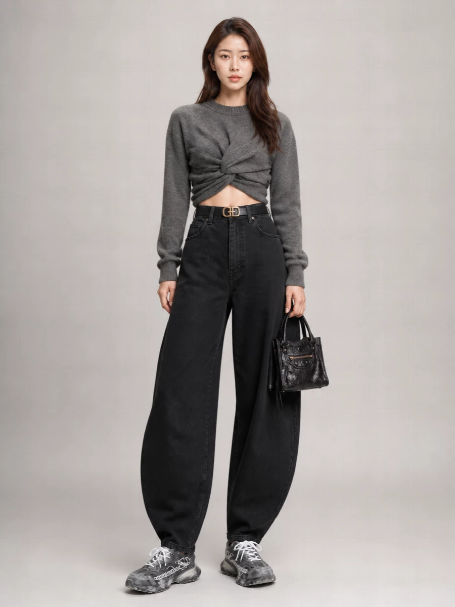 Balenciaga wool cropped crew-neck sweater