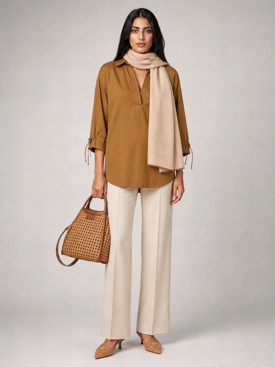 Max Mara Cotton Asymmetric Hem Shirt