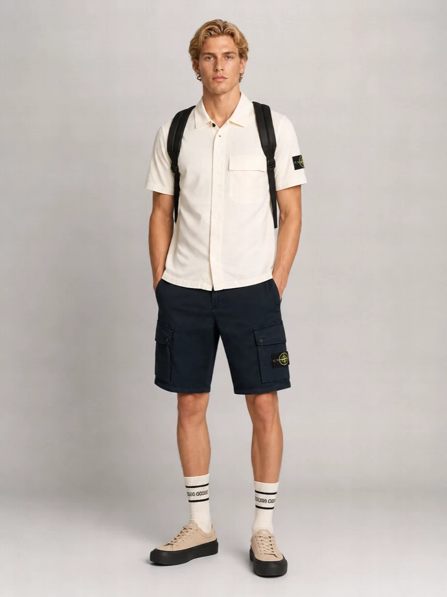 Stone Island Cotton Cargo Bermuda Shorts