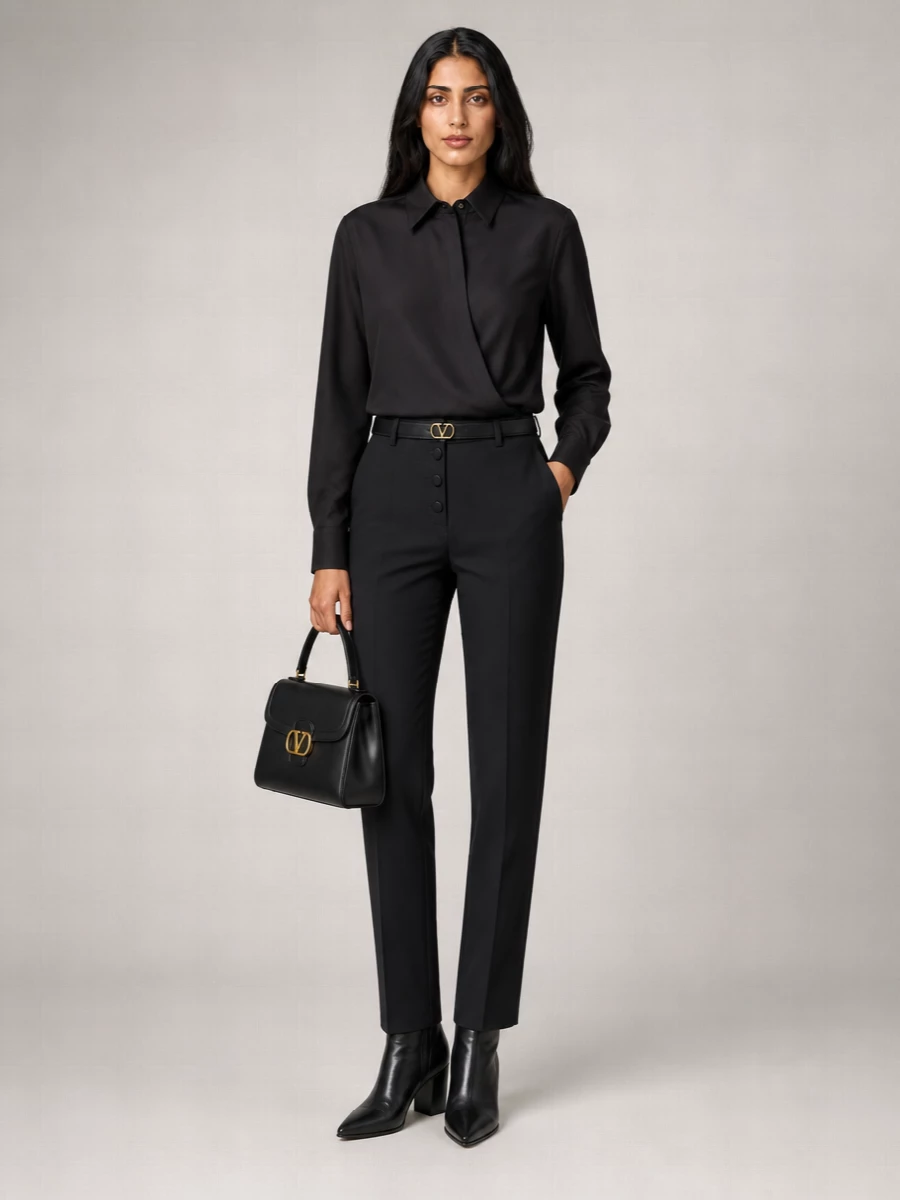 Valentino Virgin Wool Flared Suit Trousers