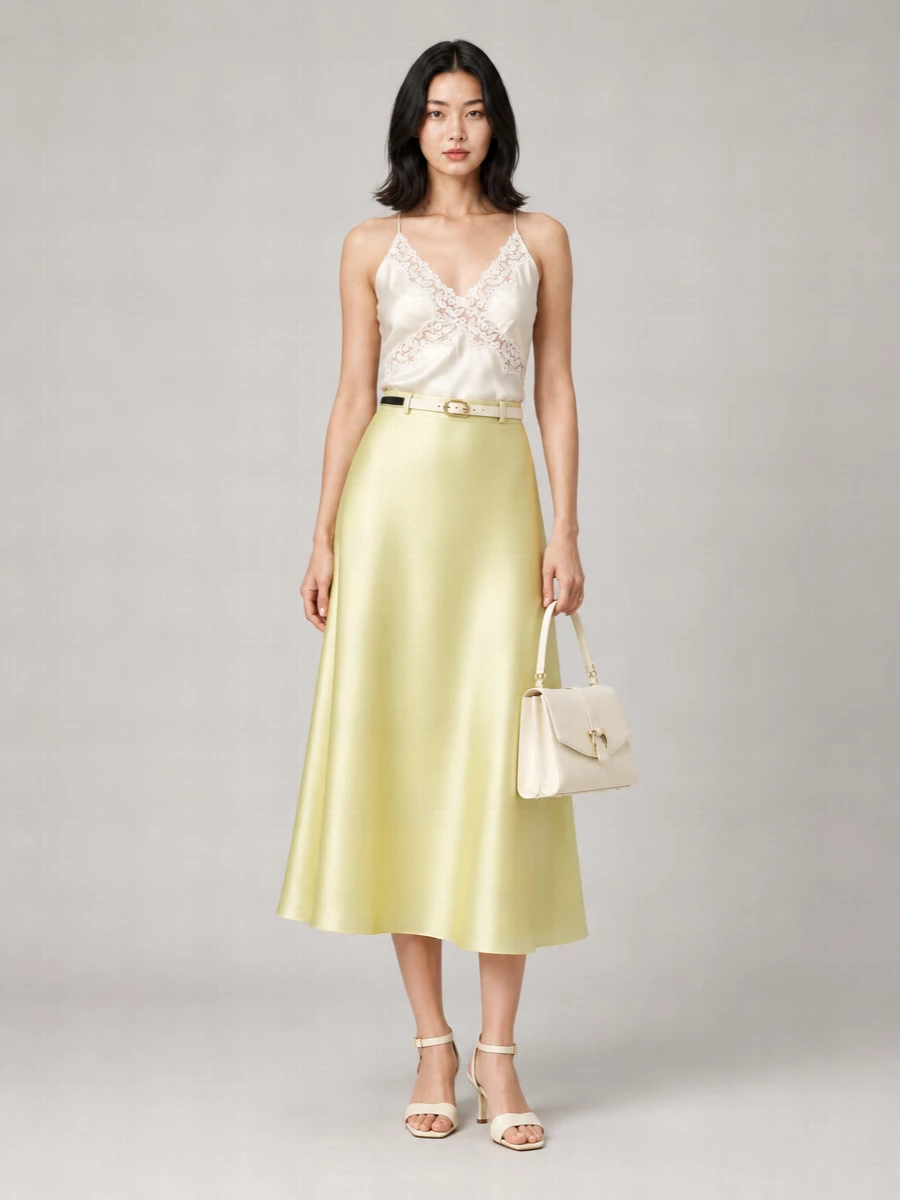 Alberta Ferretti Silk Organza Midi Skirt