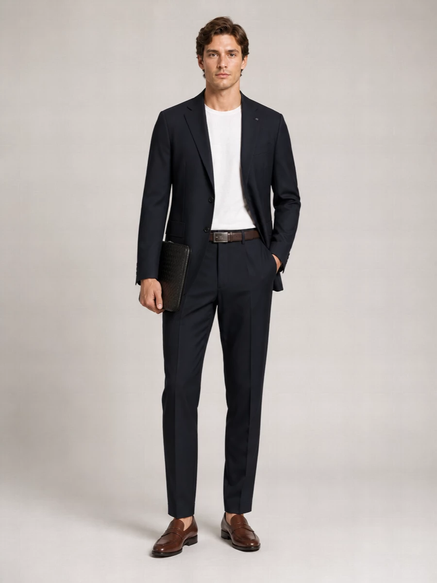 Pt Torino Virgin Wool Pleated Tapered Tailored Trousers