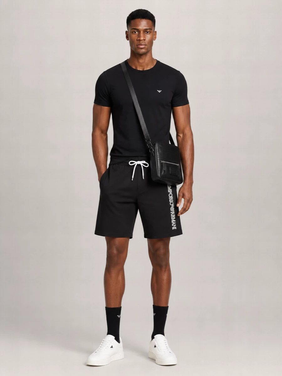 Emporio Armani Logo-Print Swim Shorts