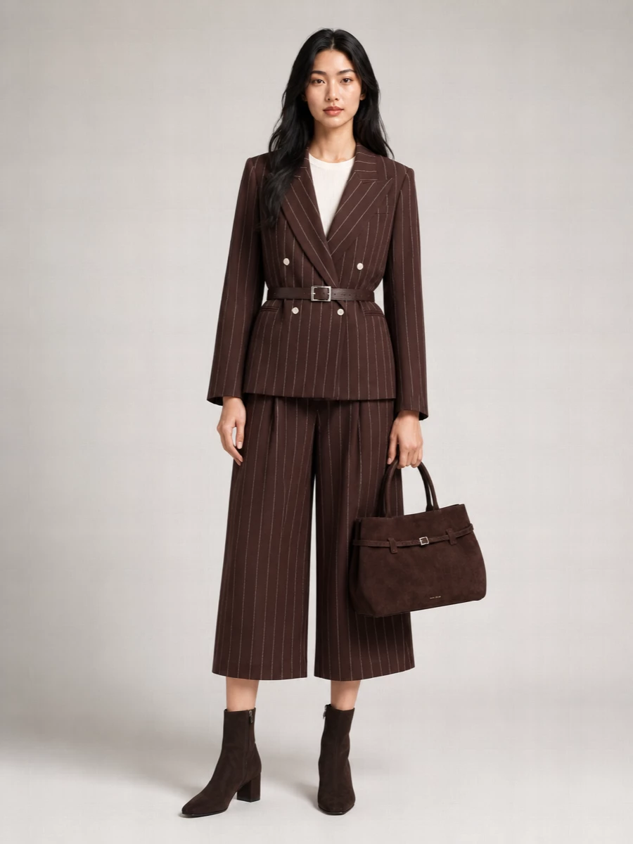 Alysi Striped Virgin Wool Wide-Leg Trousers