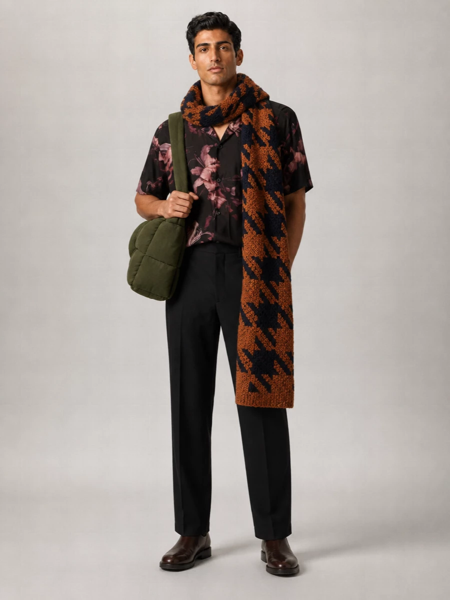 Dries Van Noten Silk Floral Print Short Sleeve Shirt