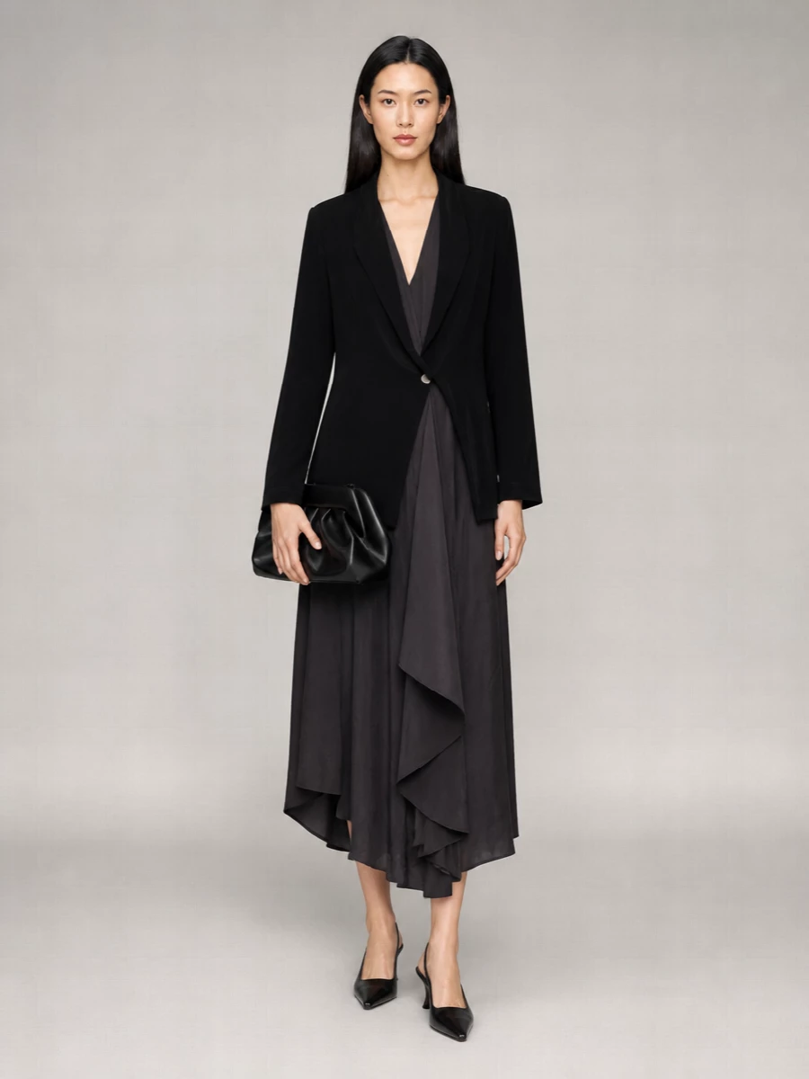 Alysi Silk Asymmetric Blazer
