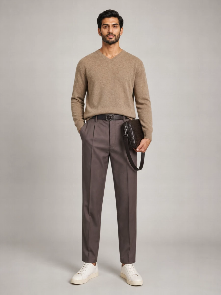 The Row V-Neck Long Sleeve Knit Sweater