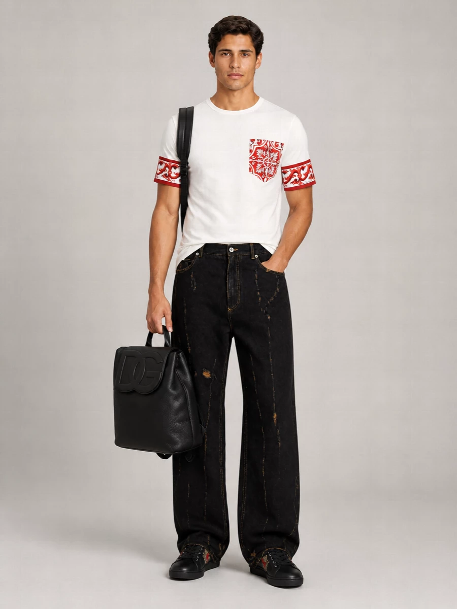 Dolce&Gabbana Leather Heart Embellished Low-Top Sneakers