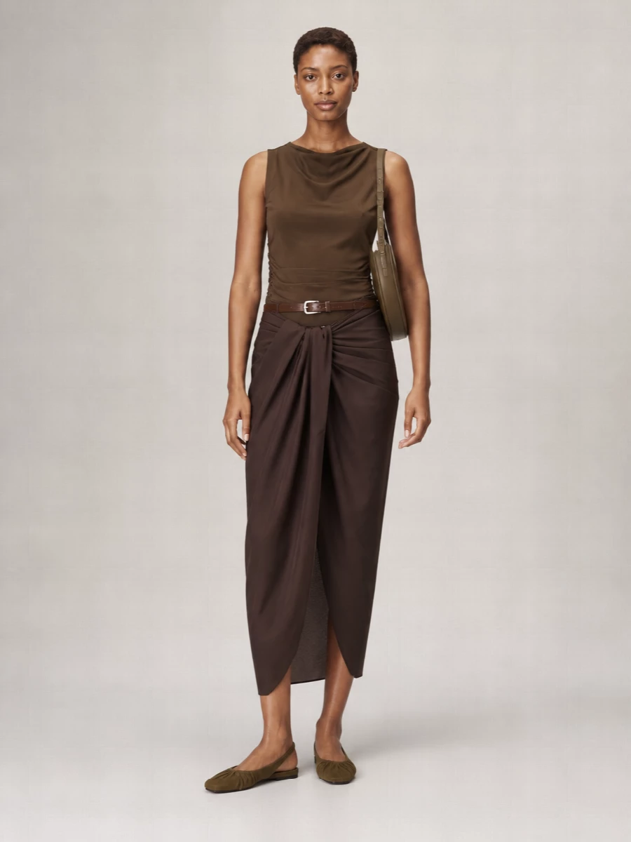 Soeur Cotton Draped Sleeveless Top