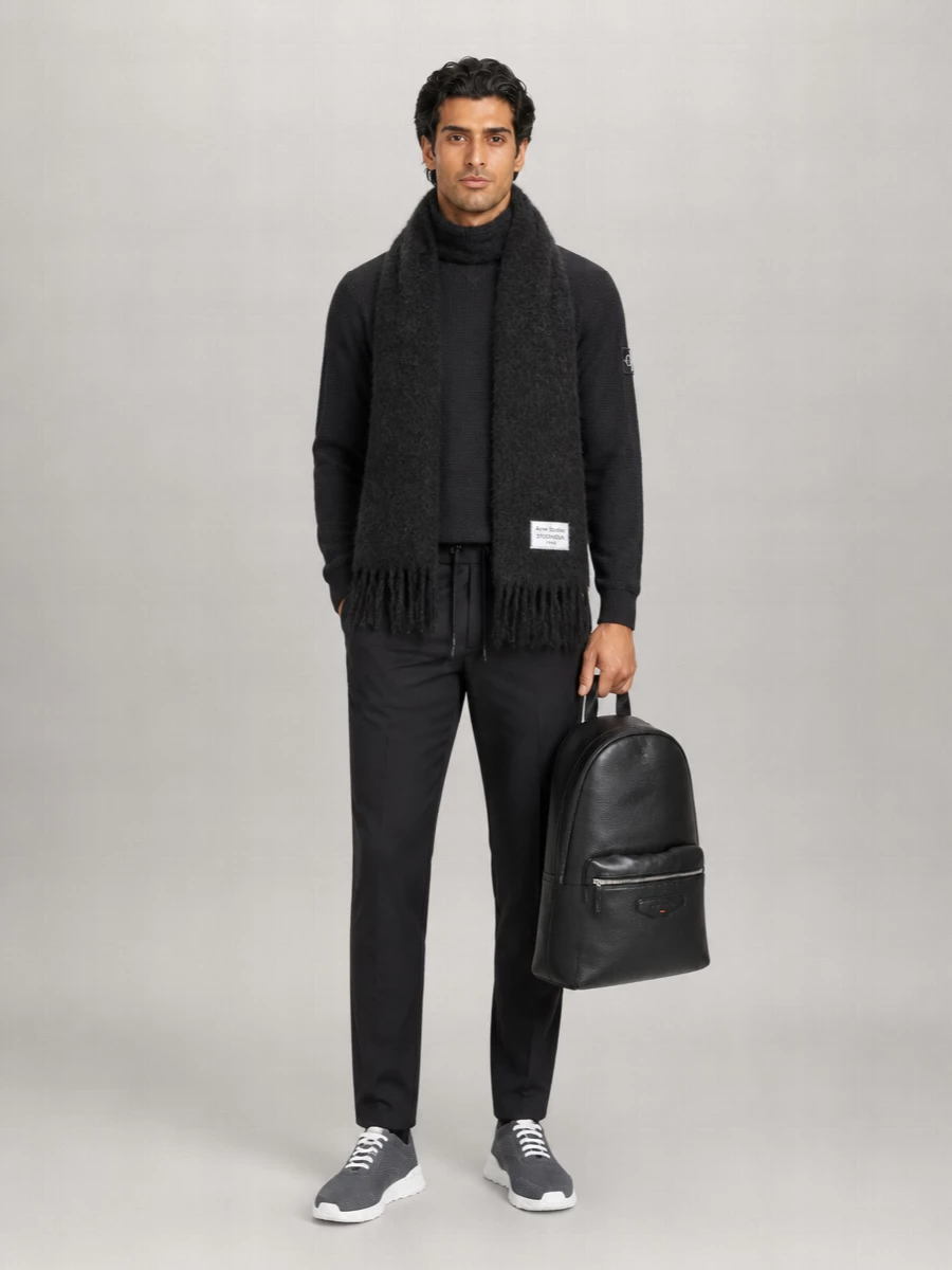 Calvin Klein Wool Waffle-Knit Long-Sleeve Crew-Neck Sweater
