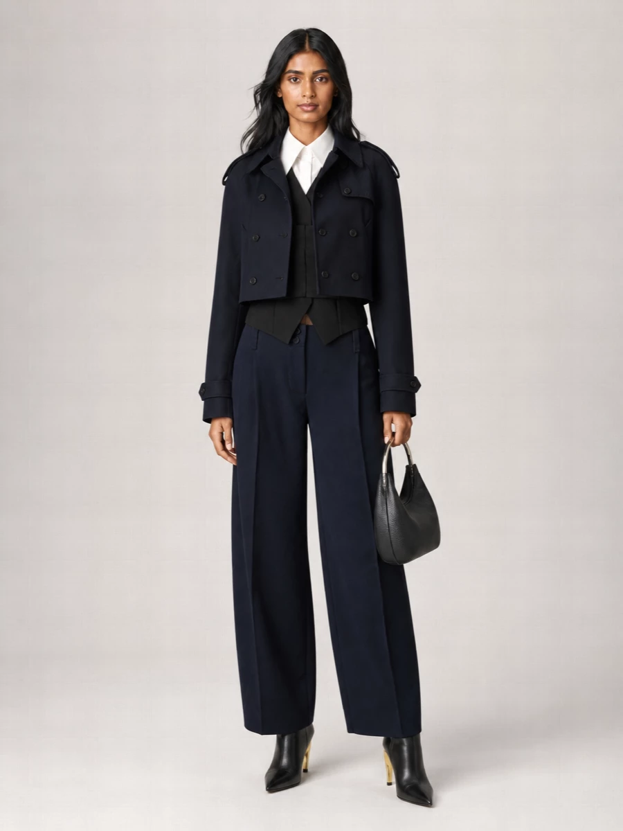 Alexander Mcqueen Wool Double-Breasted Cropped Jacket