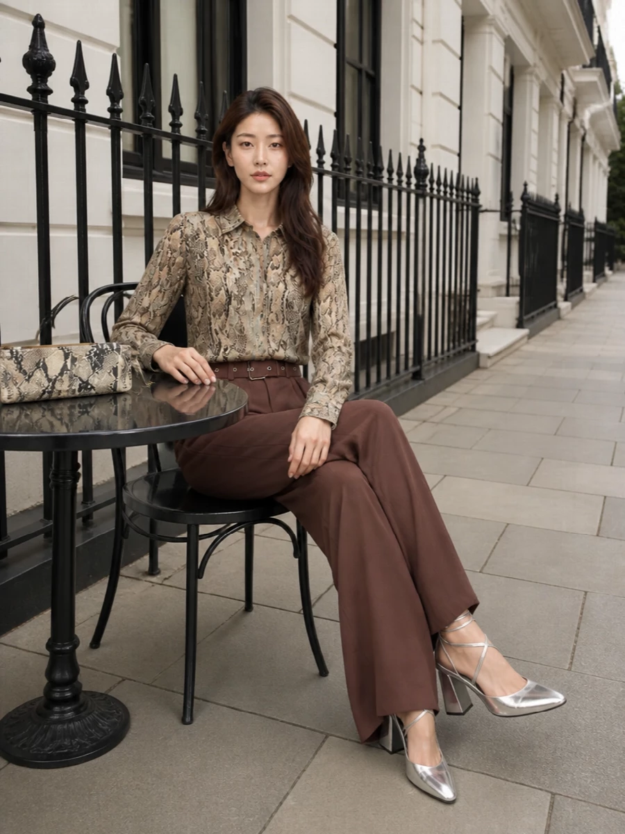 Dries van noten sequin shirt wide leg trousers
