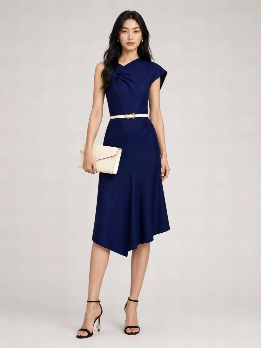 Victoria Beckham Asymmetric Knotted Dress