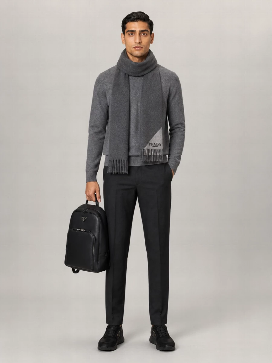 Prada virgin wool ribbed crewneck jumper