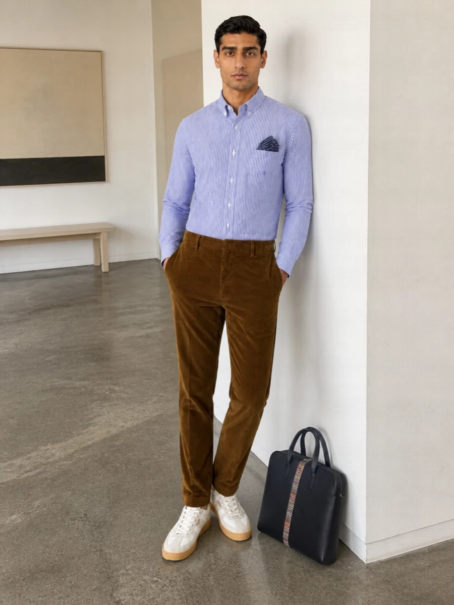 Polo ralph lauren stripe shirt corduroy trousers