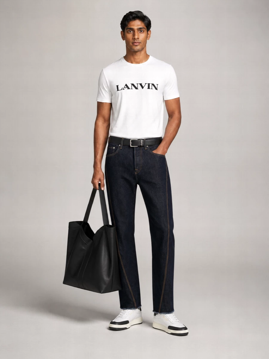Lanvin Cotton Logo-Embroidered Short-Sleeve T-Shirt