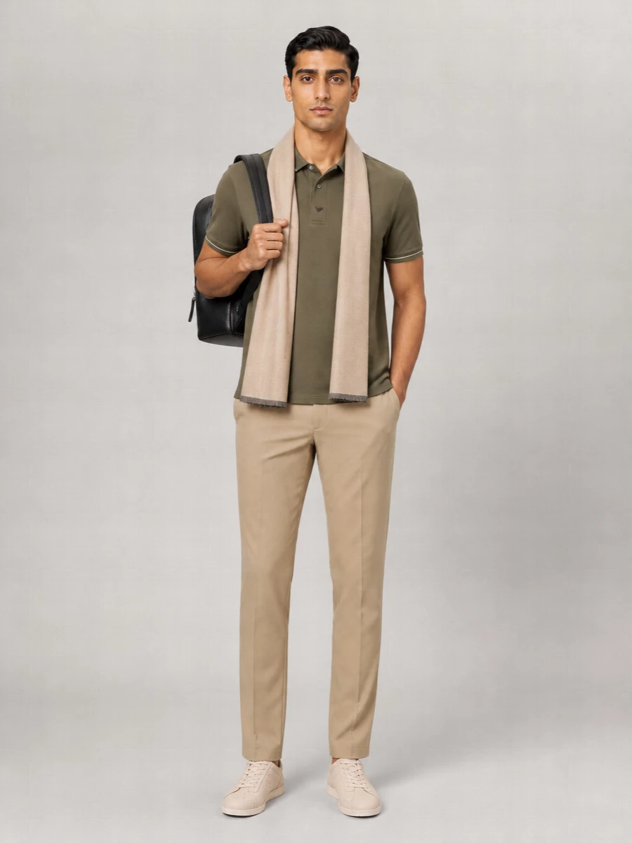 Emporio Armani Cotton Piqué Logo-Embroidered Polo Shirt