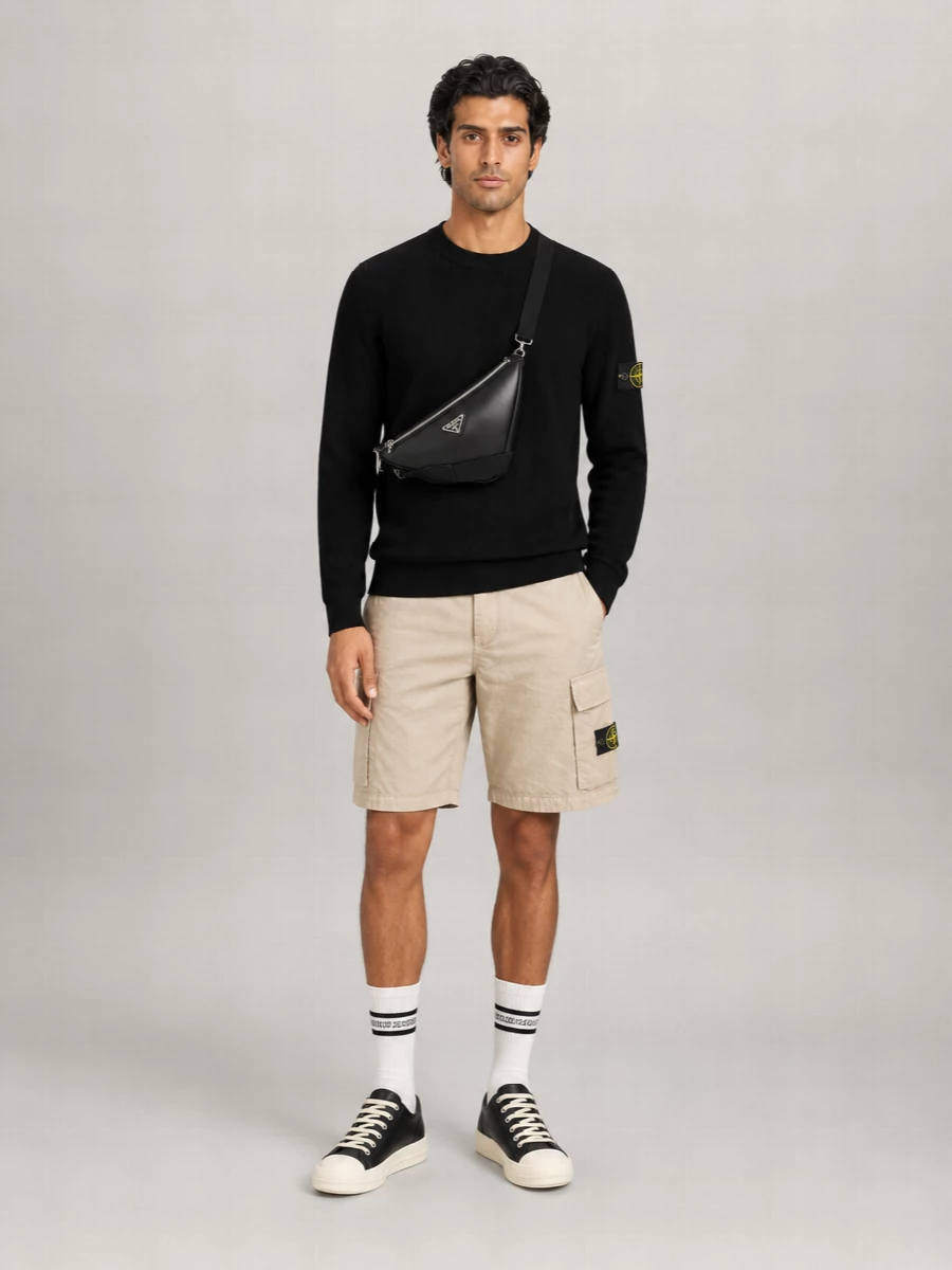 Stone Island Cotton Long-Sleeve Crew-Neck Sweater