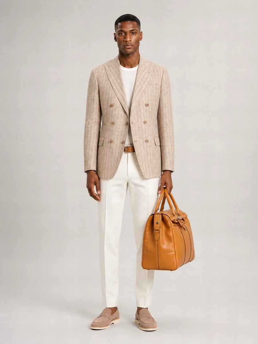 Brunello Cucinelli Cotton High-Rise Tapered Pleated Tailored Trousers