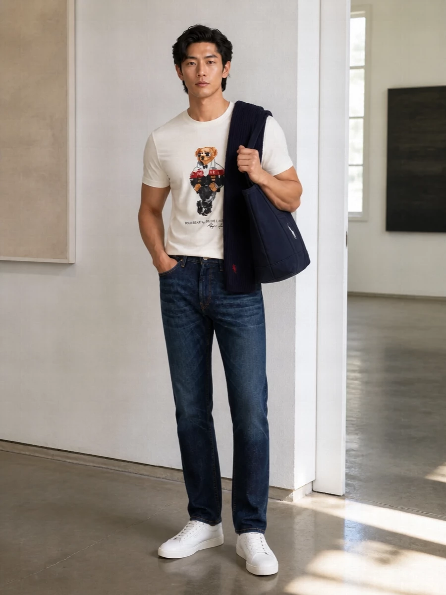 Polo ralph lauren polo bear tee dark jeans