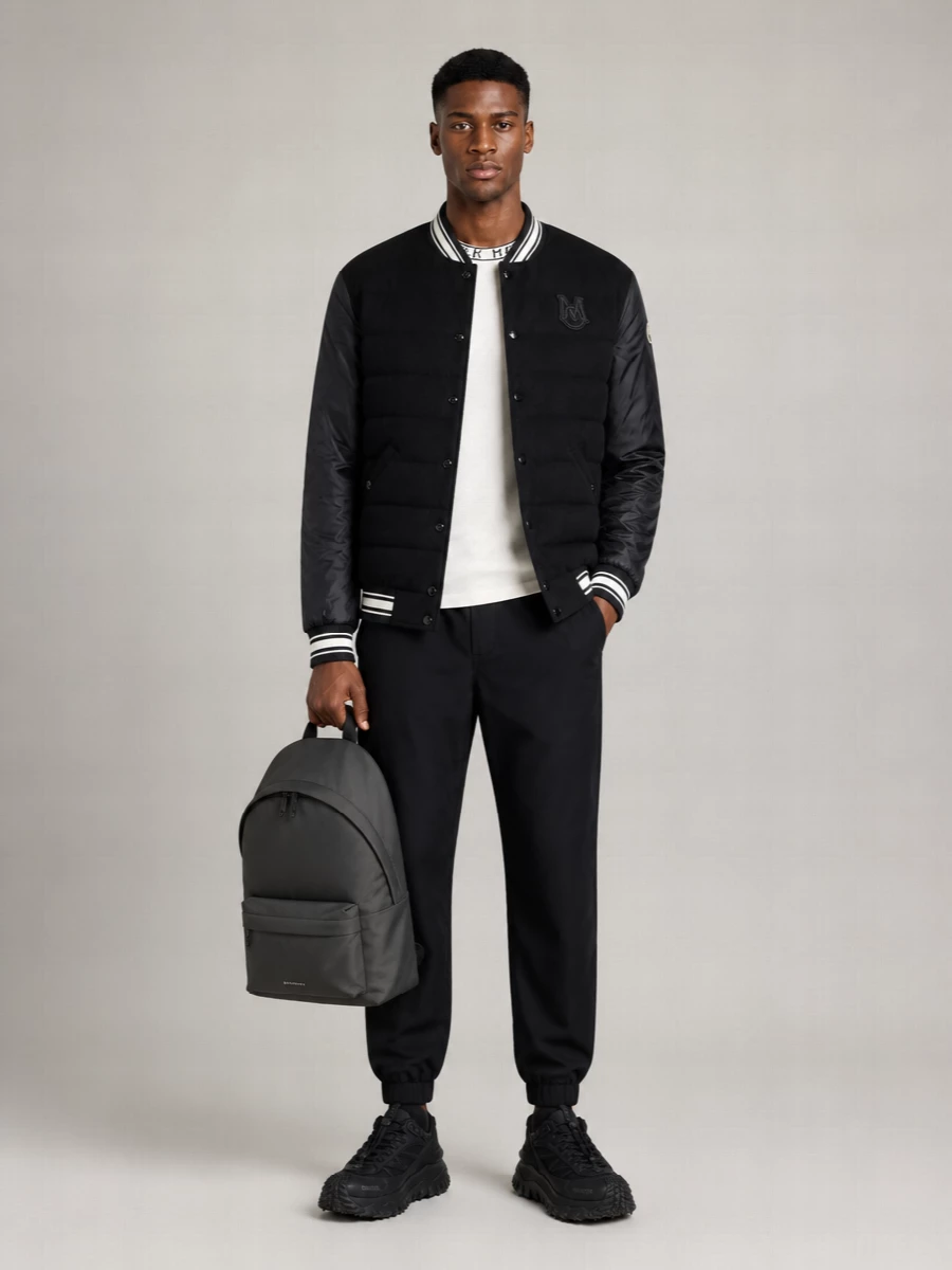 Moncler Down Reversible Ribbed Bomber Jacket