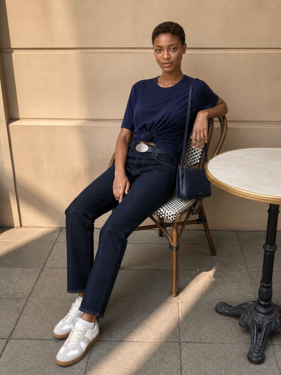 Magda butrym tee prada jeans margiela sneakers