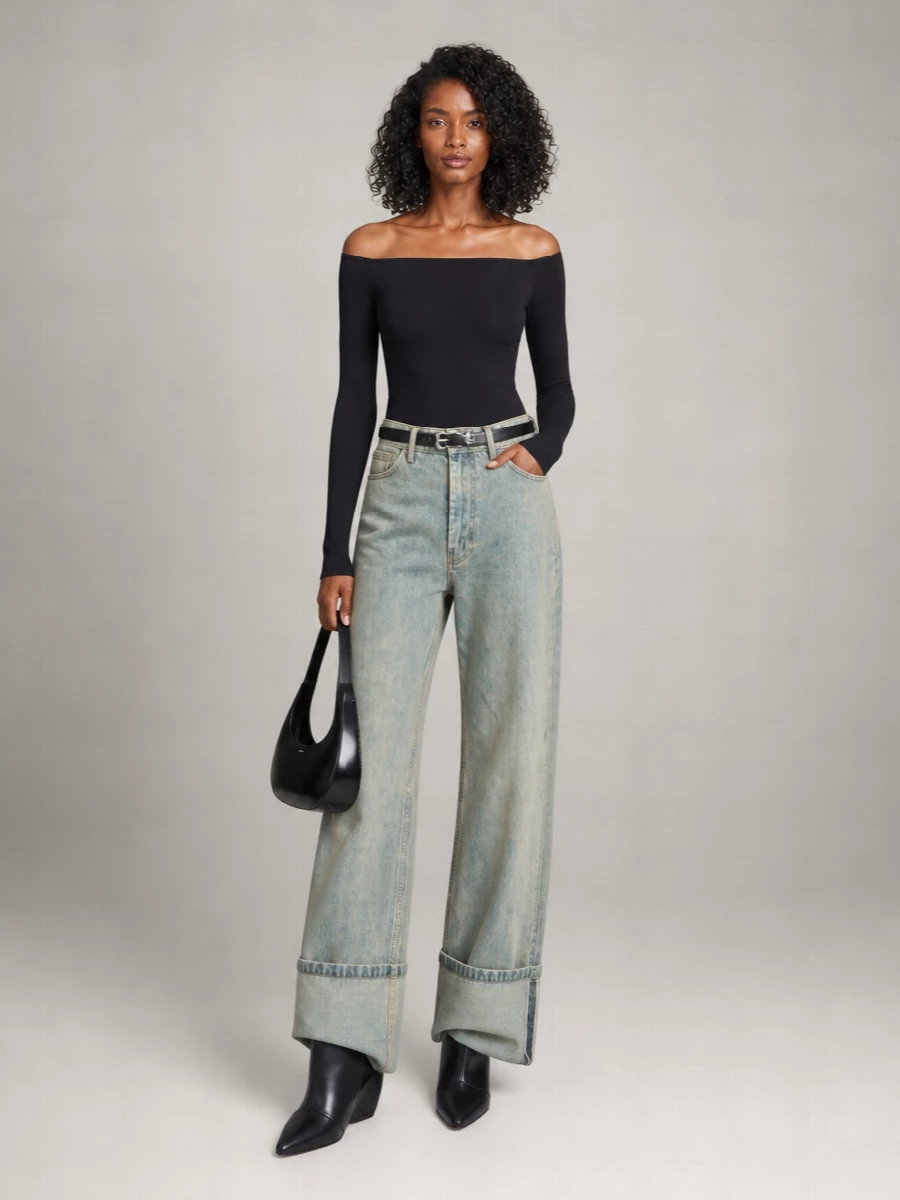 Coperni Leather Knee-High Block-Heel Square-Toe Boots