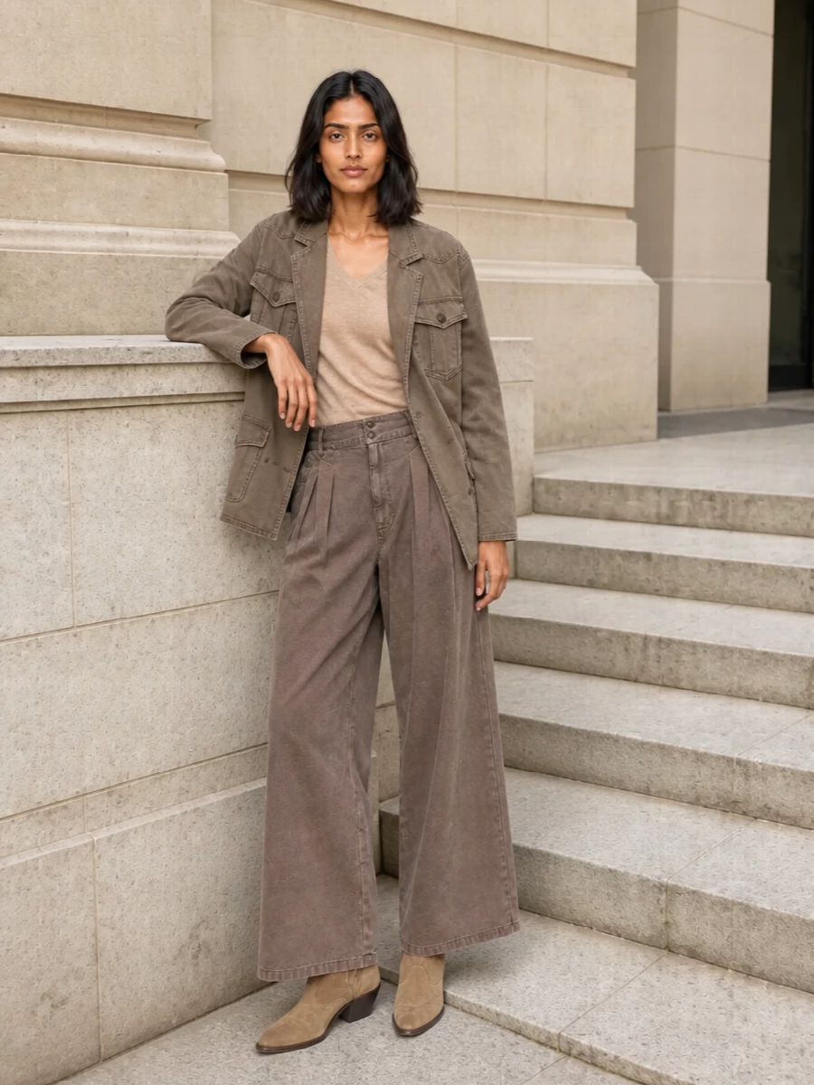 Isabel marant etoile taupe blazer wide leg trousers