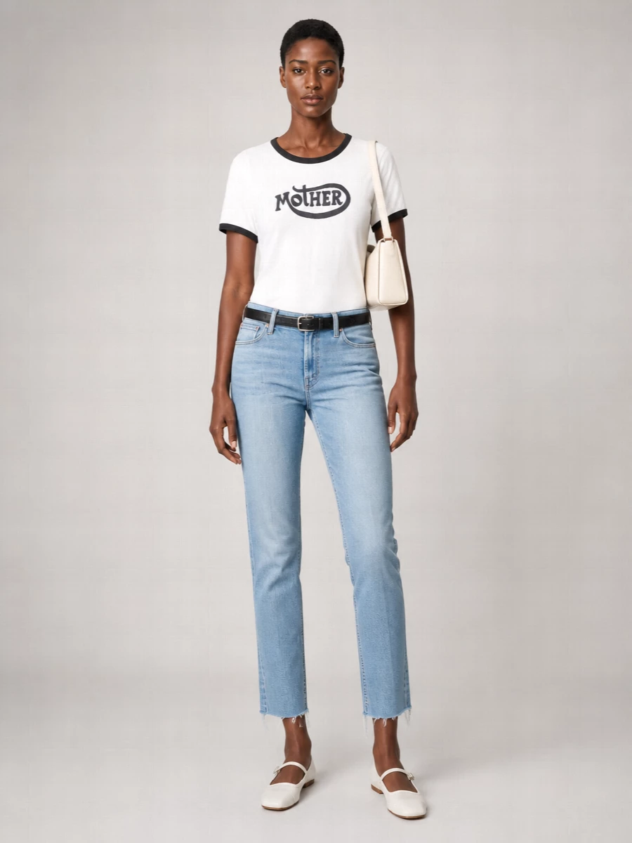 Mother Straight-Leg Ankle Jeans