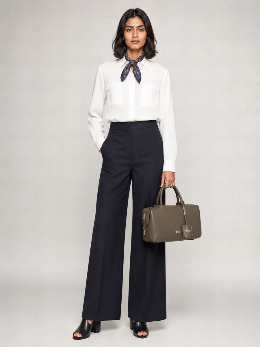 S Max Mara Linen Wide-Leg Trousers