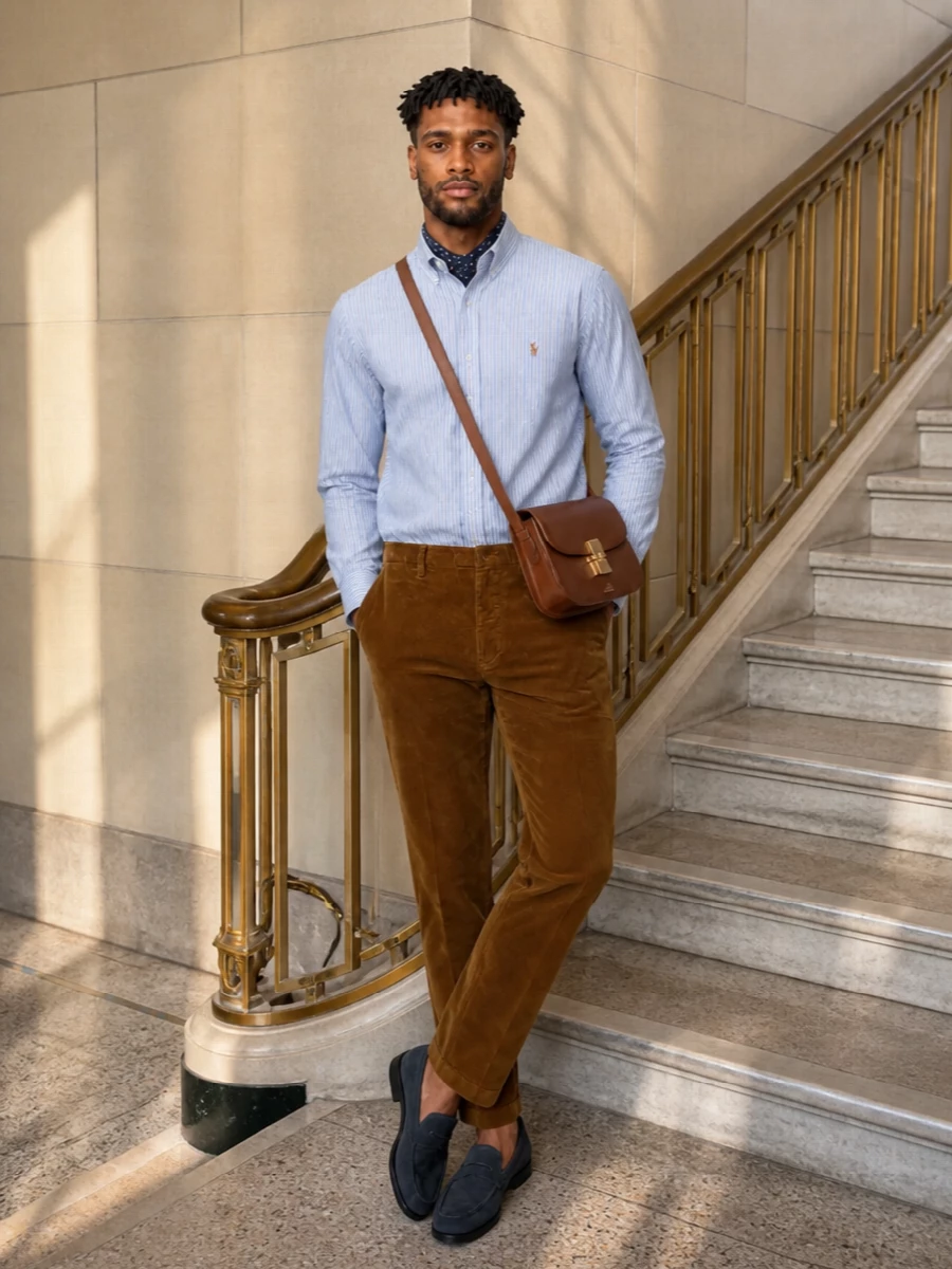 Polo ralph lauren shirt corduroy trousers outfit