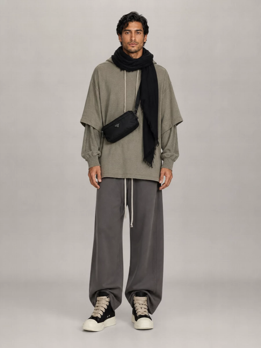 Rick Owens Drkshdw Cotton Wide-Leg Wide Pusher Trousers