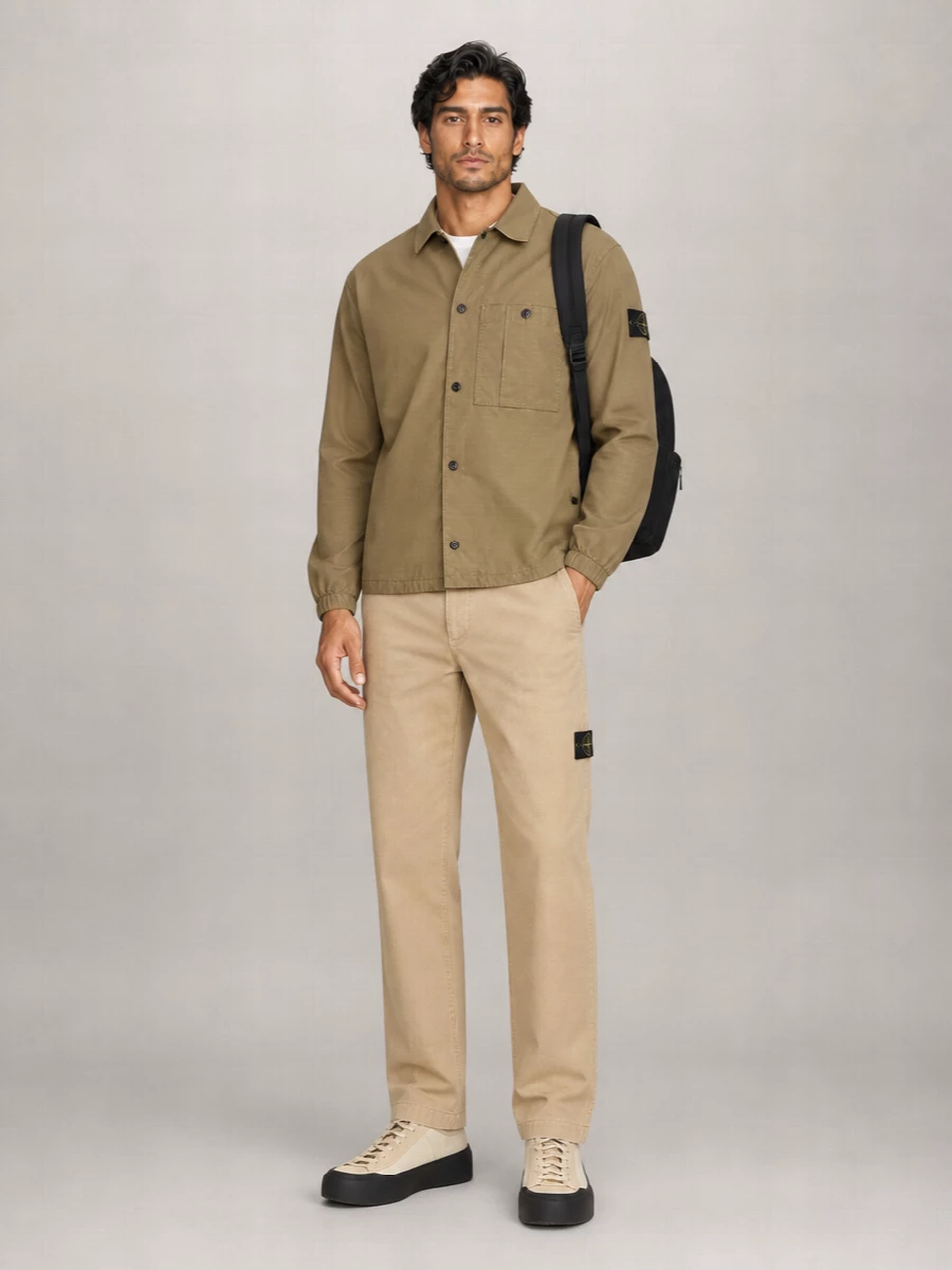 Stone Island Cotton Long-Sleeve Shirt Jacket