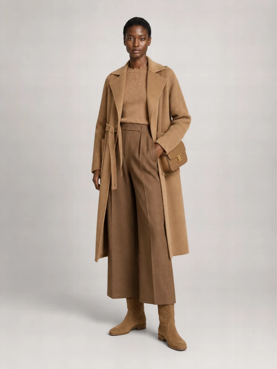 Max Mara Camel Wool Single Breasted Coat