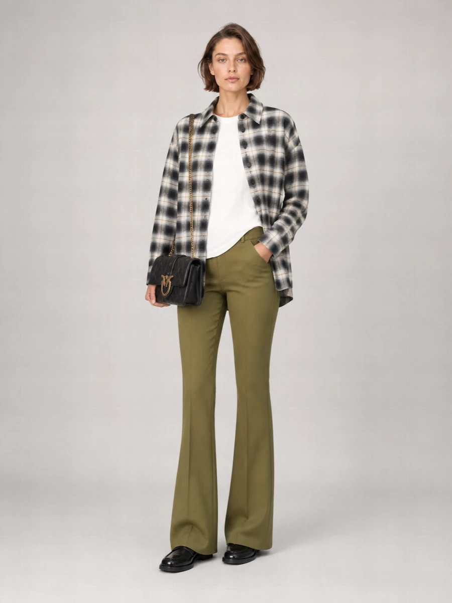 The Attico Checked Cotton Shirt Jacket