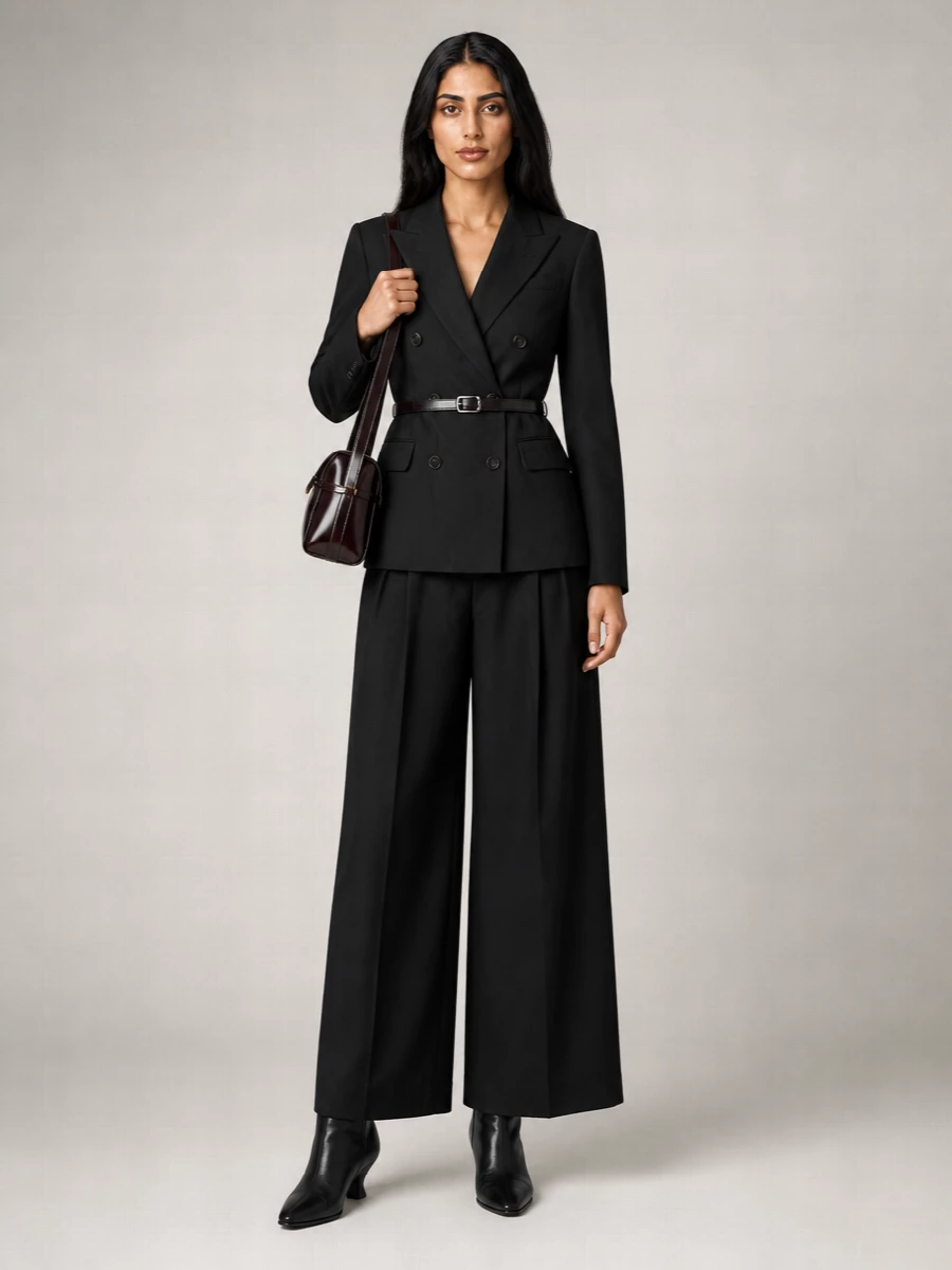 Dries Van Noten Wool Wide-Leg Trousers