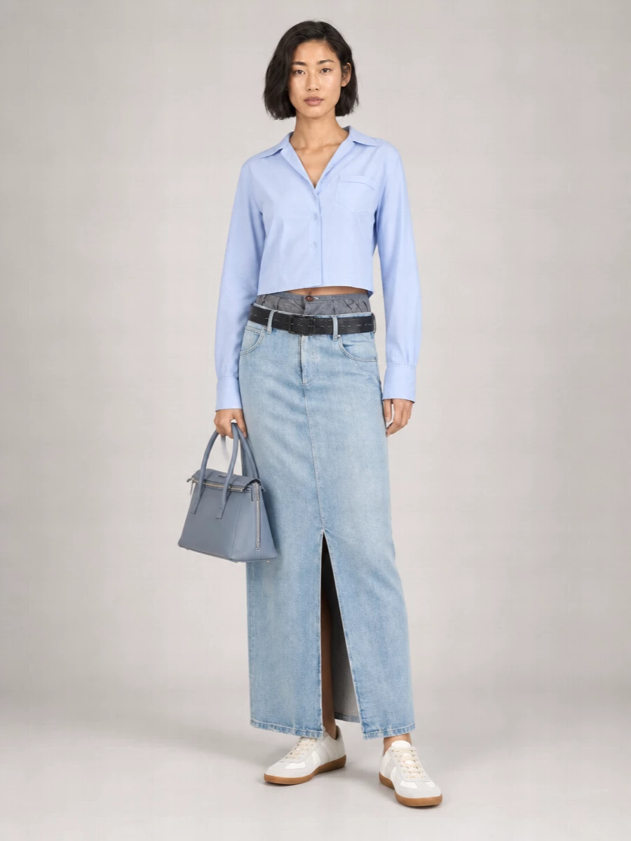 Maison Margiela Denim Front Slit Maxi Skirt