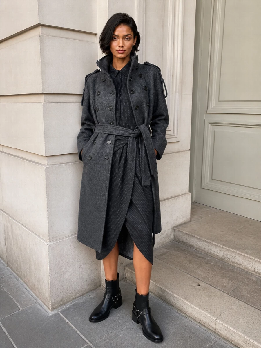 Isabel marant pinstripe dress 7 for all mankind coat