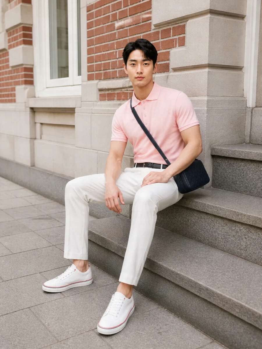 Thom browne polo tailored trousers summer outfit