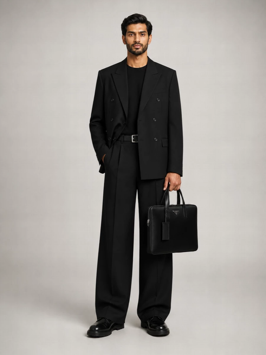 Balenciaga Wool Wide-Leg Trousers