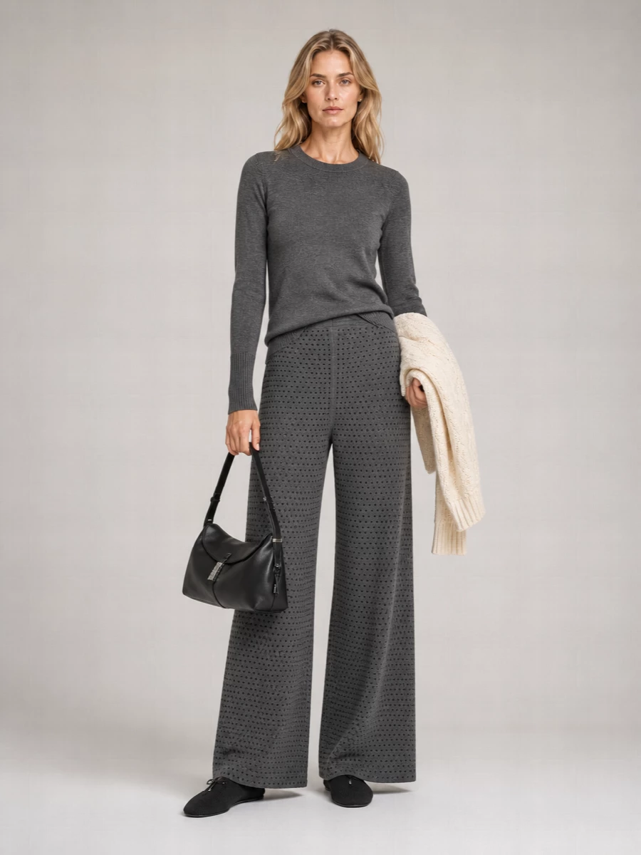 Pinko High-Rise Wide-Leg Cotton Fleece Trousers