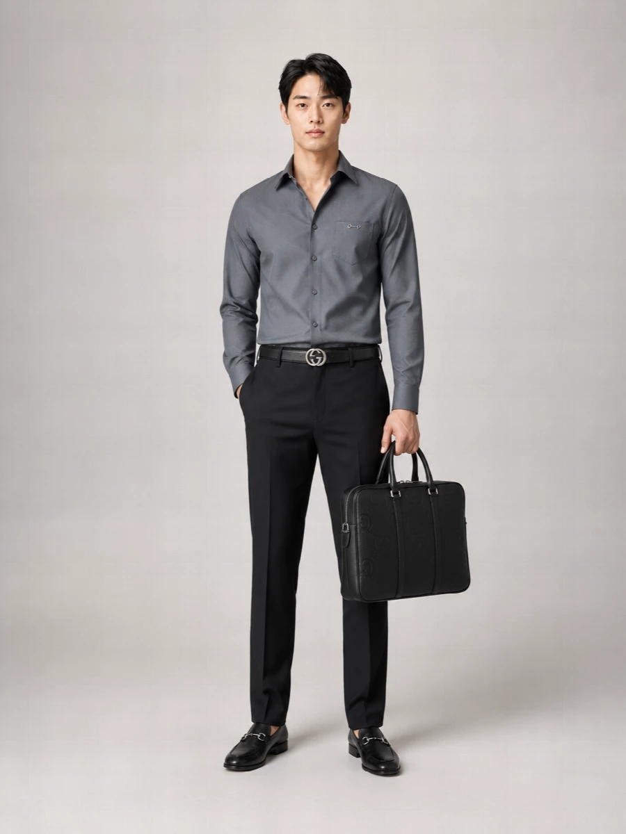 Gucci Wool Blend High-Rise Pleated Tapered Trousers