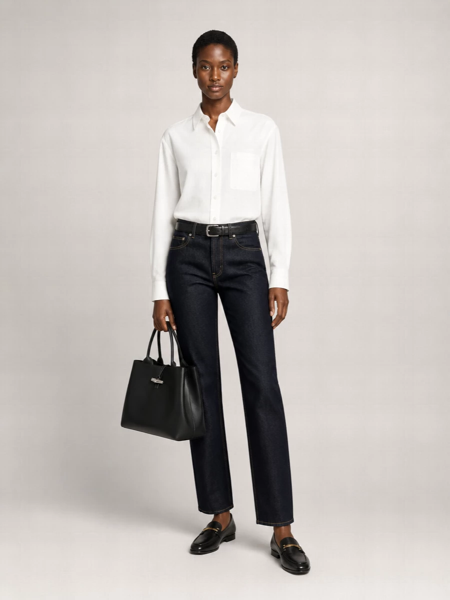 Loulou Studio Denim Straight-Leg Jeans