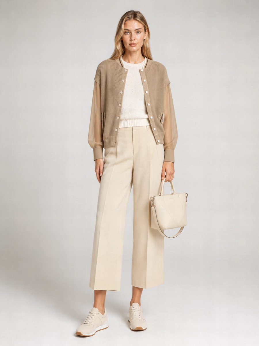 Brunello Cucinelli Cotton Organza Sleeve Cardigan Jacket