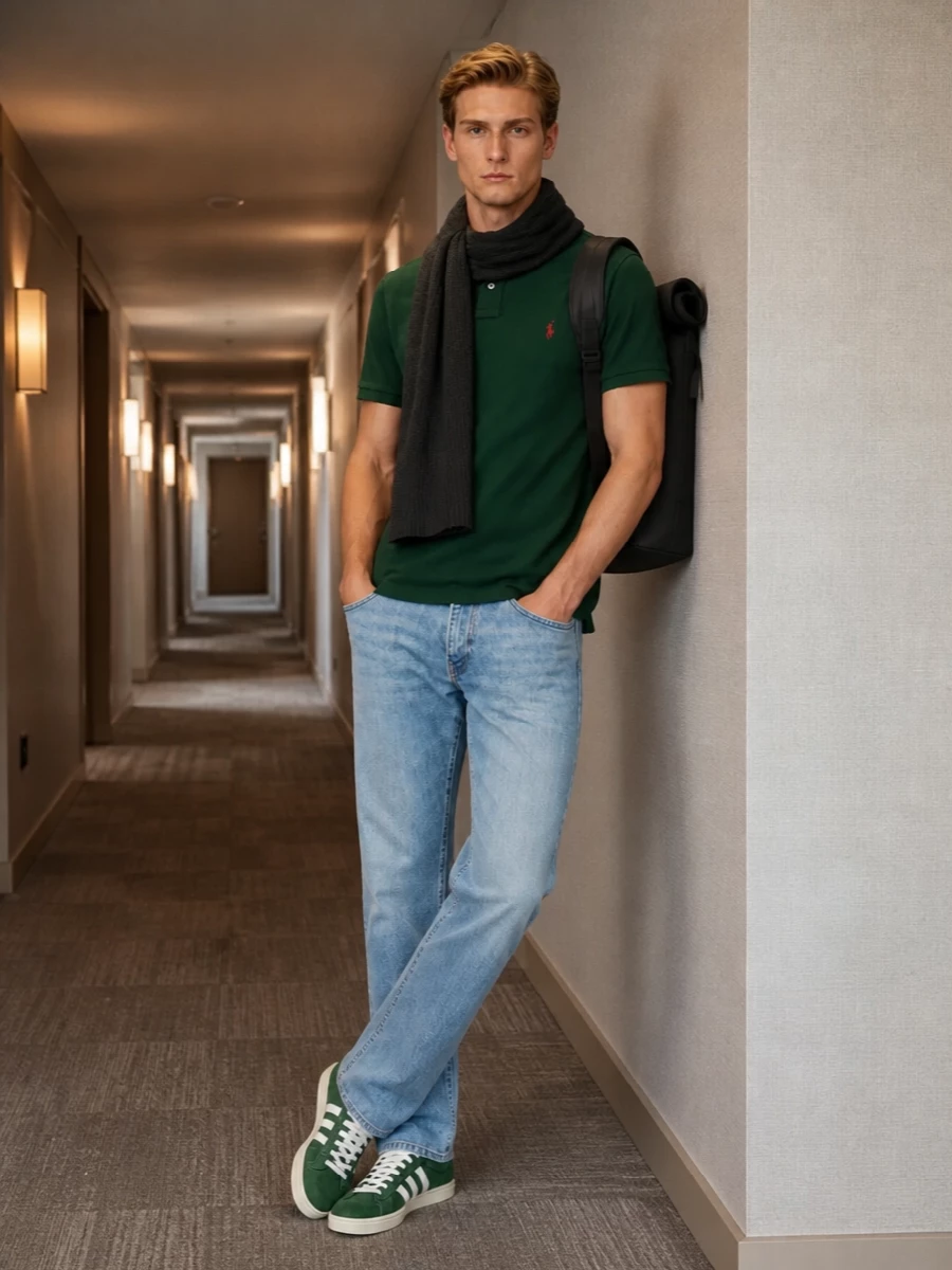 Polo ralph lauren green polo jeans adidas campus