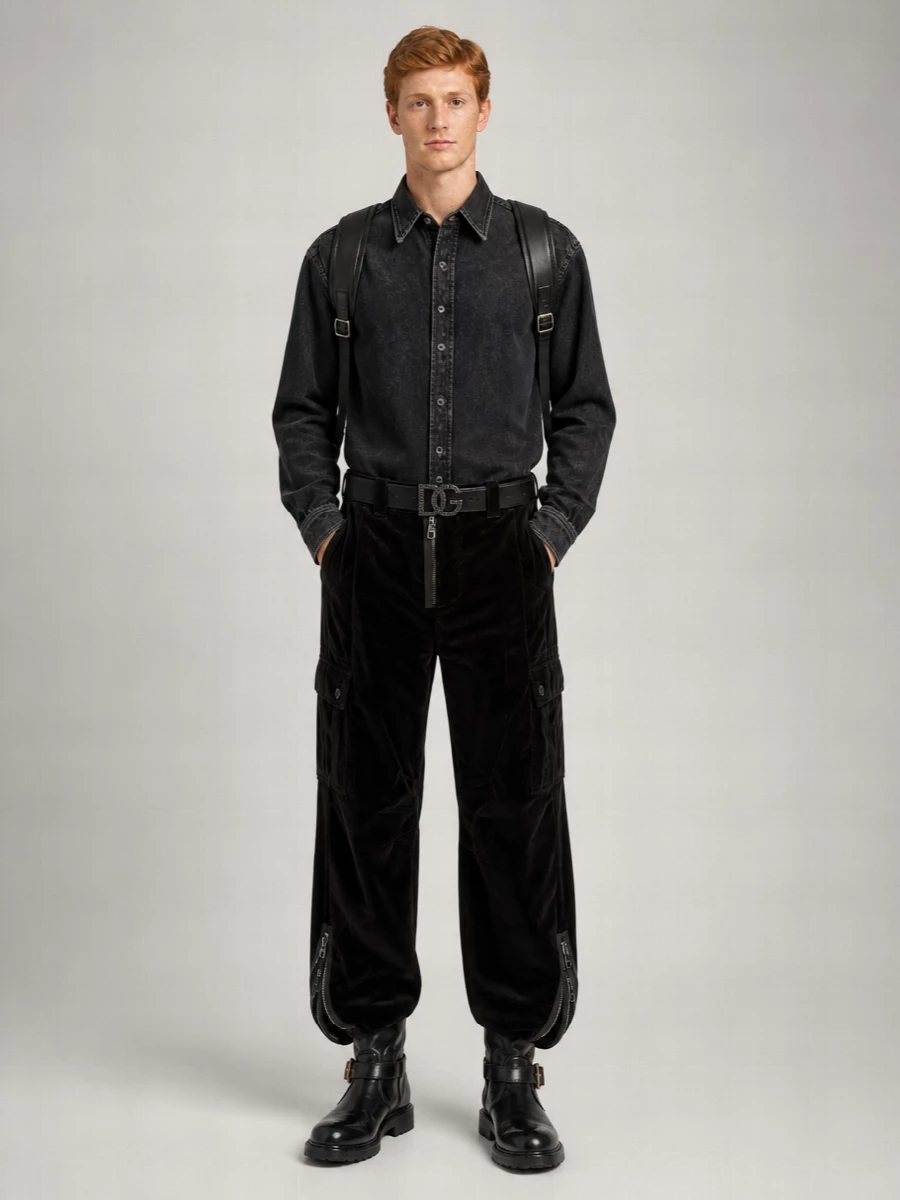 Dolce&Gabbana Corduroy Wide-Leg Cargo Trousers