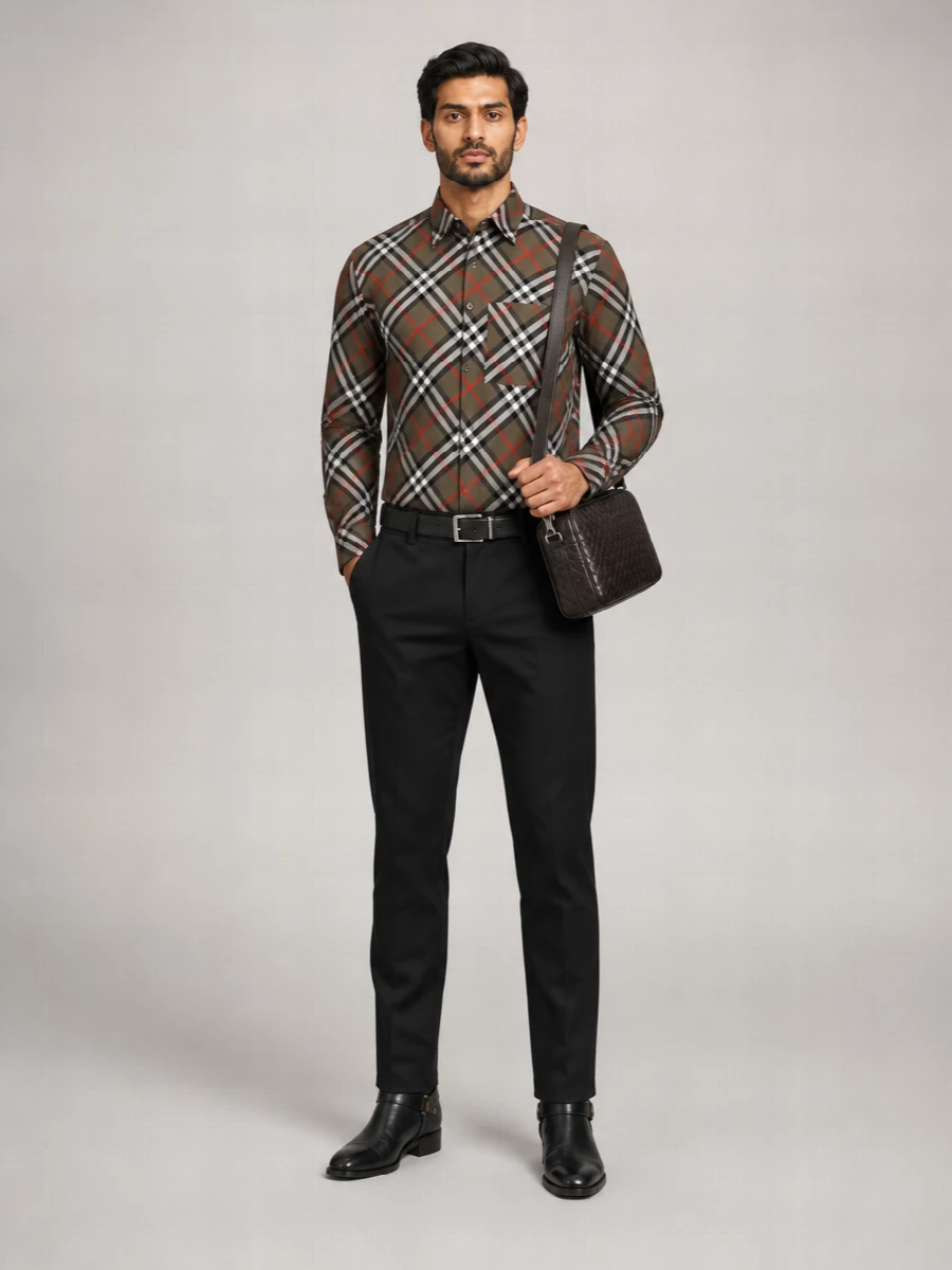 Burberry Checked Wool Shirt