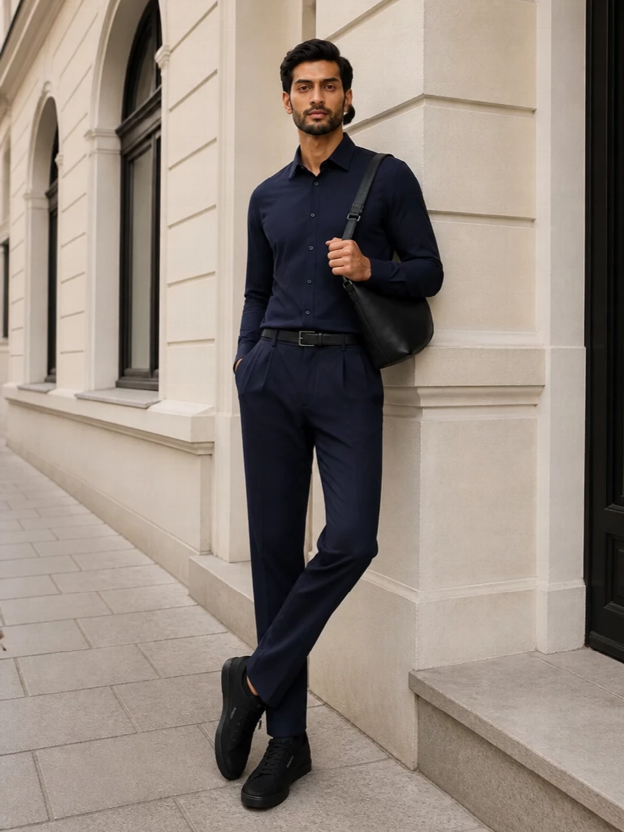 Dolce gabbana navy shirt trouser outfit