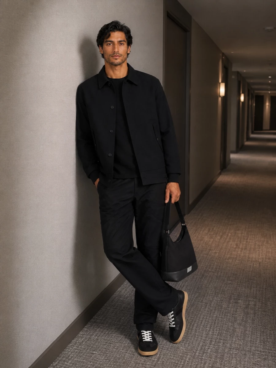 Comme des garcons black jacket margiela sneakers