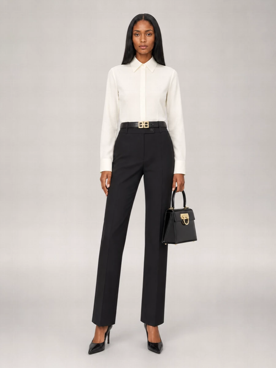 Ferragamo Virgin Wool Tuxedo Trousers